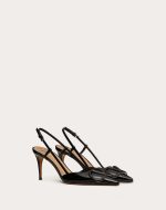 VLOGO SIGNATURE PATENT LEATHER SLINGBACK PUMP 80MM / 3.15 IN.